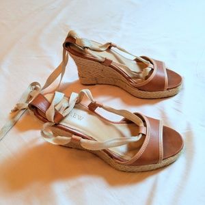 J. Crew leather espadrille wedges